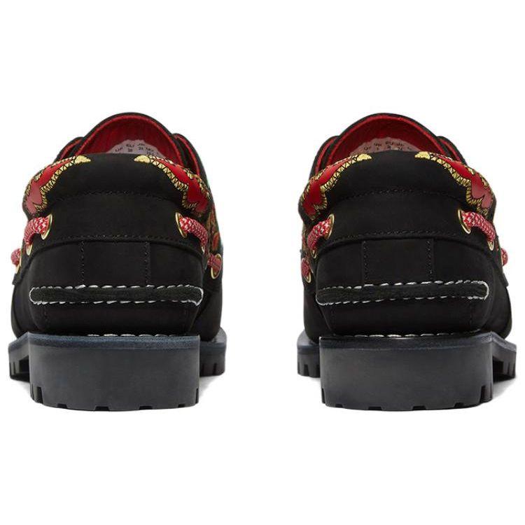 CLOT X Timberland Classic Low Top Three Hole Boat Shoes Women Shoes Black A5Z6UW