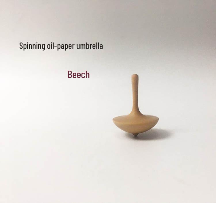 Black Walnut & Beech Wood Spinning Top Toy - Elegant Wooden Gift