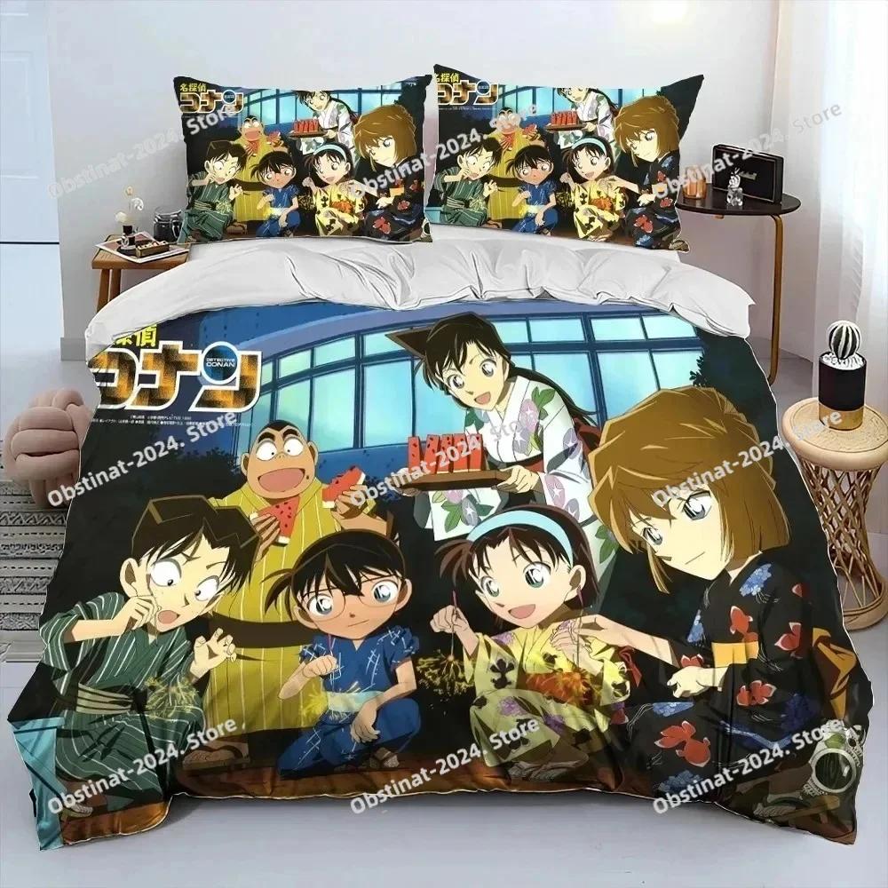 

Comforter Detective C-Conan Cartoon Bedding Set Printed Bed Set With Bed Soft Single Double Queen Super King Size Comforter (quilt)-EU Single(135*200cm)3pcs