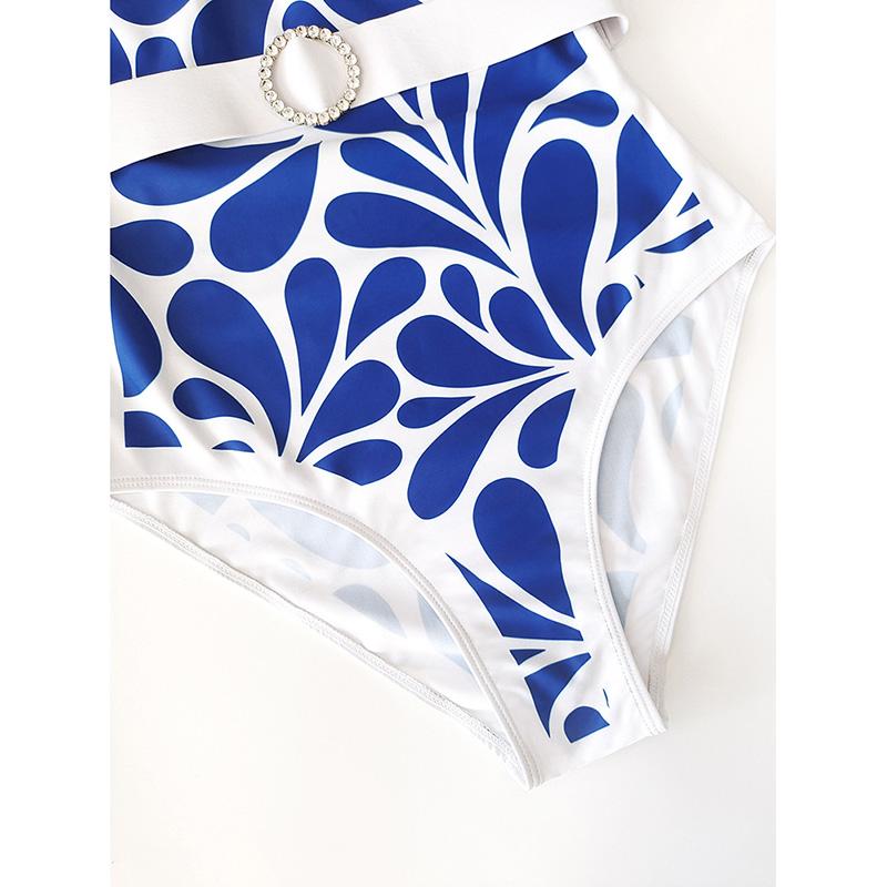 Dvoudílné bikiny s vysokým pasem Nové plavky s potiskem Dámské plavky Kimono Dámské sexy plavky Plavky Plavky Plážové oblečení