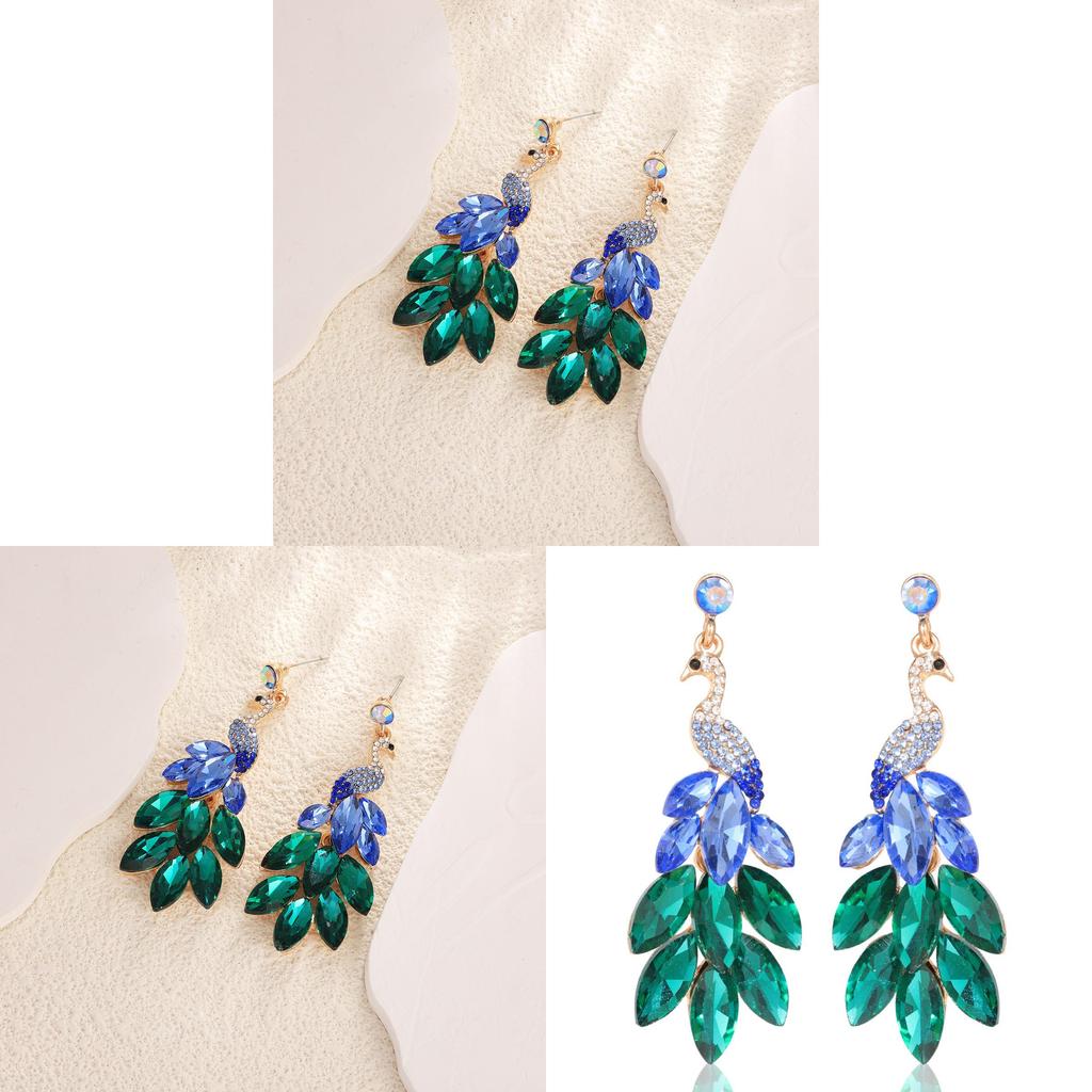 Ethnic Peacock Earrings For Women With Crystals And Animal Design Gift For Fashion Lovers