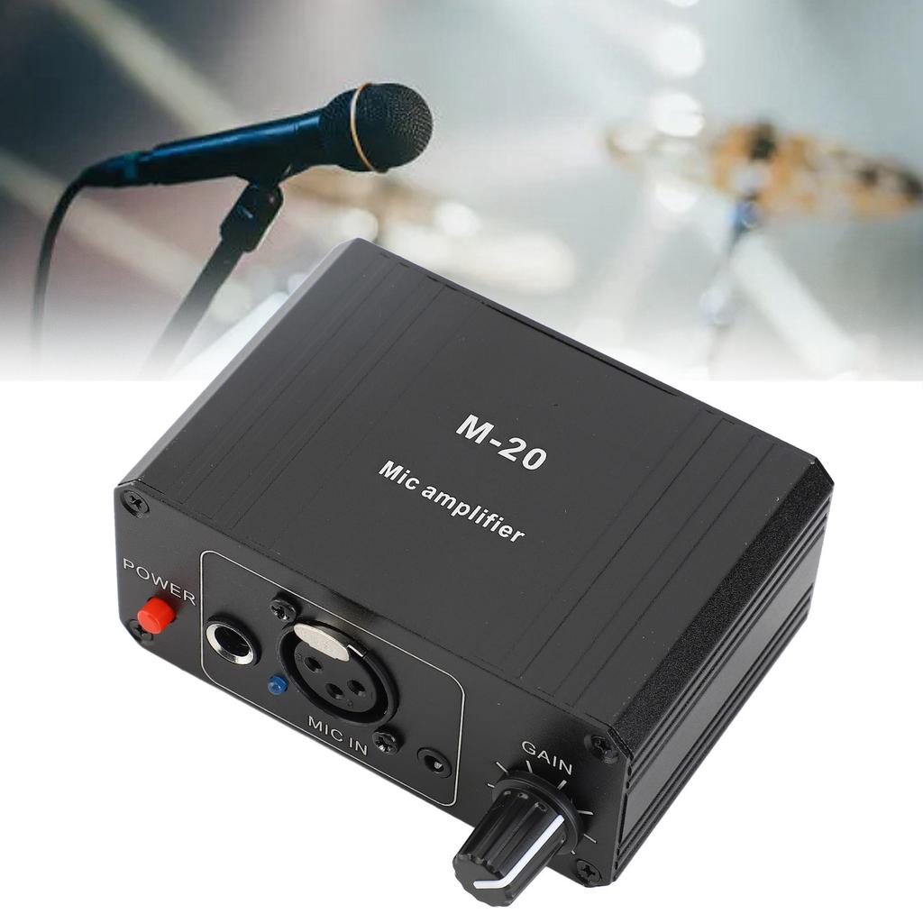 Professional Mic Preamp 48V Phantom Power XLR Balanced Circuit for Dynamic/Condenser Microphones High Gain Low Noise Booster