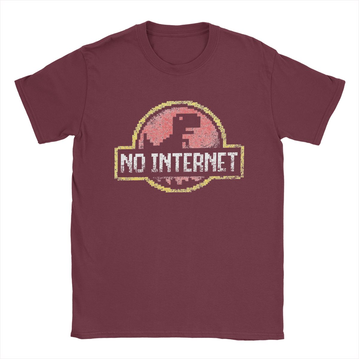 

Funny No Internet Park T-Shirts for Men Round Collar 100% Cotton T Shirts Short Sleeve Tee Shirt Summer Clothes XXXXXL бордовый