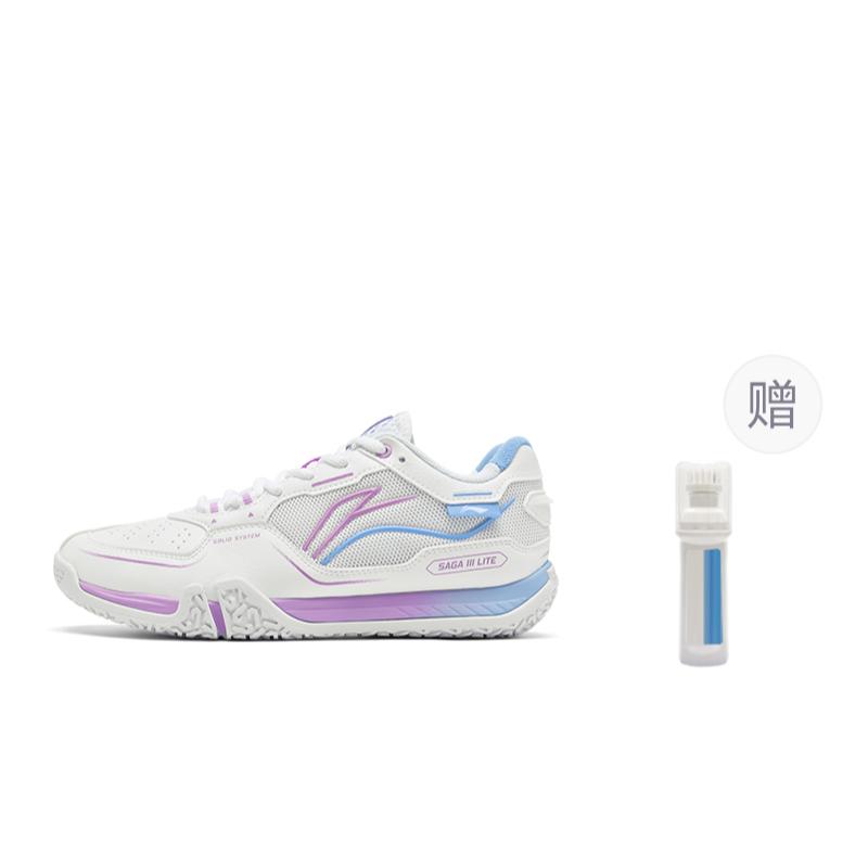 Li Ning Cushioning Slip Resistant Coverage Low Top Badminton Shoes Unisex Standard White AYTV003-1