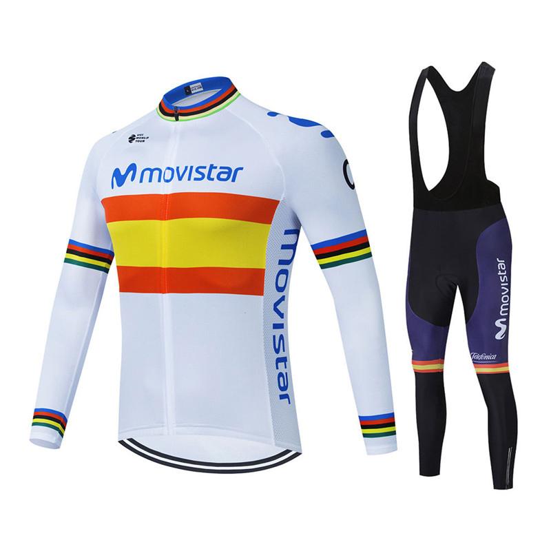 

2026 Movistar Team Велосипедные джерси с длинным рукавом Ropa Ciclismo Maillot Велосипедная одежда Дышащая Mtb Велосипедная одежда S