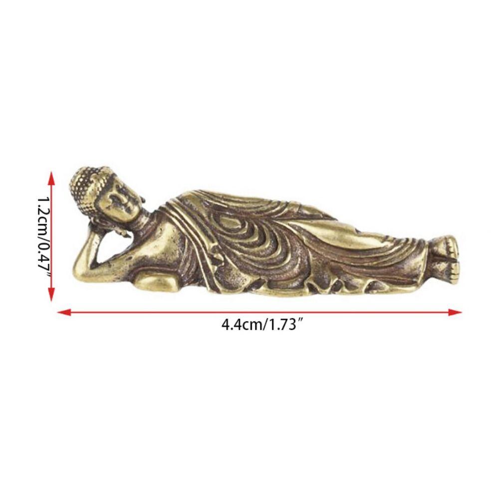 Pure Copper Shakyamuni Buddha Ornament Mini Brass Buddha Statue Lying Shakyamuni Miniatures Office
