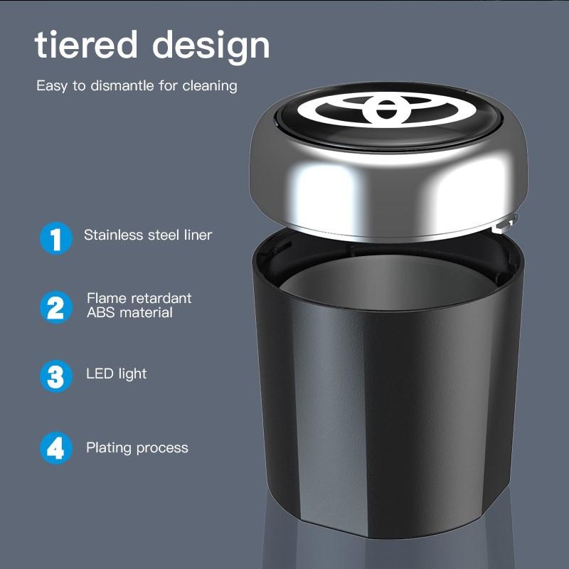 Toyota Car Ashtray For Portable Led Cars Cup Holder Auto Ashtray Cigarette Holder Box Interior Accessories