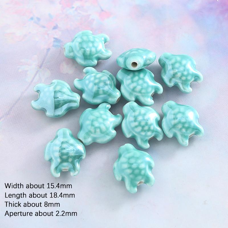 10Pcs Ceramic Turtle Beads Spacer Loose Bead For Jewelry Making Diy Bracelet Necklace Accessories
