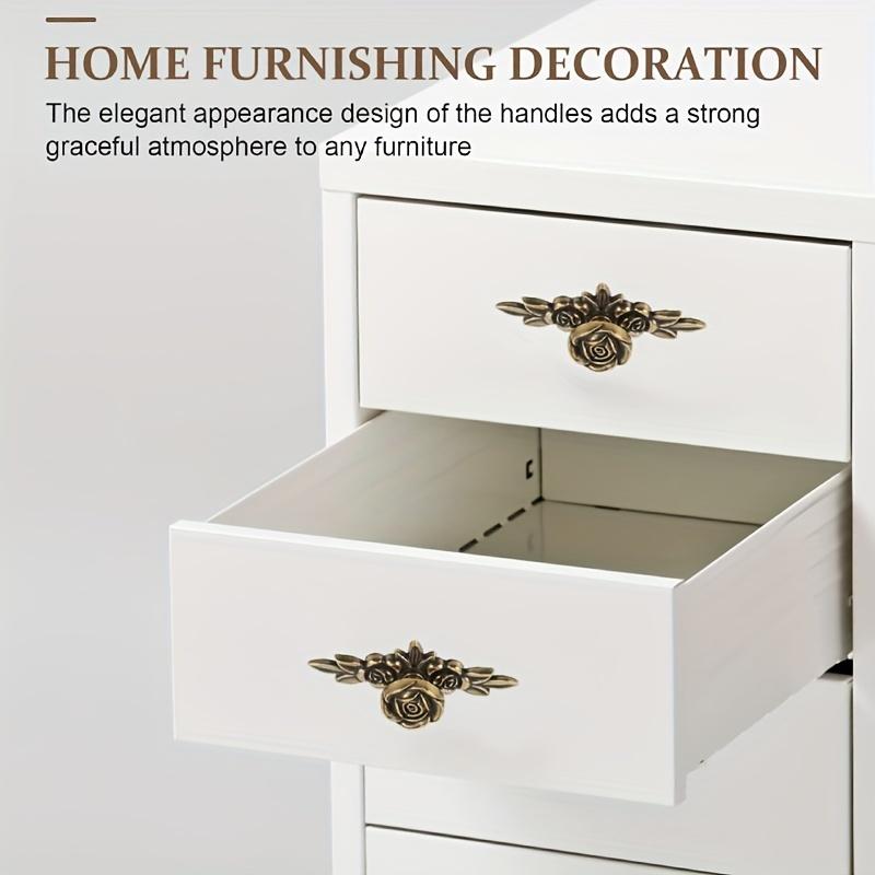 Zinc Alloy Rose Cabinet Handles 8pcs - 4.051.73 Inches Antique Bronze with Back Plate, Elegant Pulls for Dresser, Drawer, Cabinet & Mounting Screws