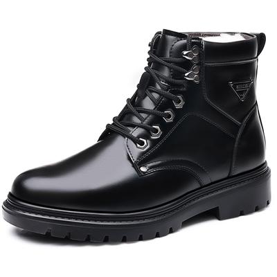 Fashion Winter Cow Leather Platform Boots for Men New Soft-soled Designer Warm Cotton Shoes for Men Fashion Casual Ankle Boots Male