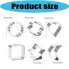 6 Piece Stainless Steel Cookie Cutters Set with Heart Flower Moon Star Square and Scalloped Round Shape, Easy Cleaning Baking Tool for Cookie and