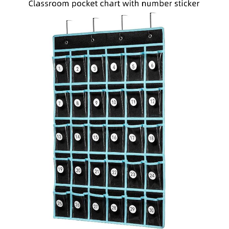 KEEPJOY Classroom Pocket Chart Organizer,Cell Phones Calculator Holder for Classroom Storage, Hanging Wall Door Calculator Phone Caddy for Classroom.