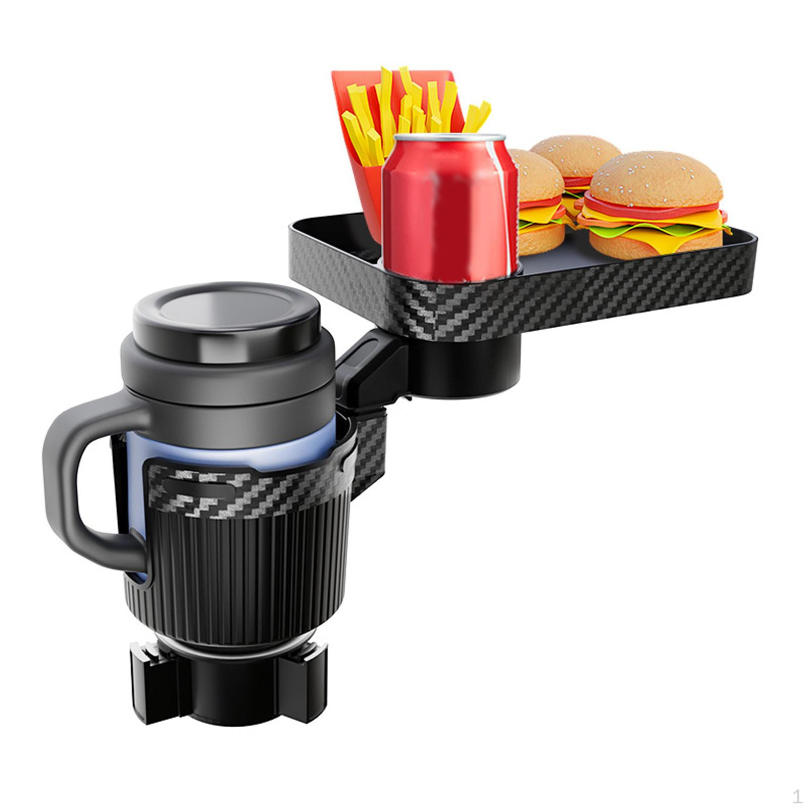 

4 в 1 выдвижной подстаканник поднос для еды автомобильный расширитель съемный многофункциональный чёрный