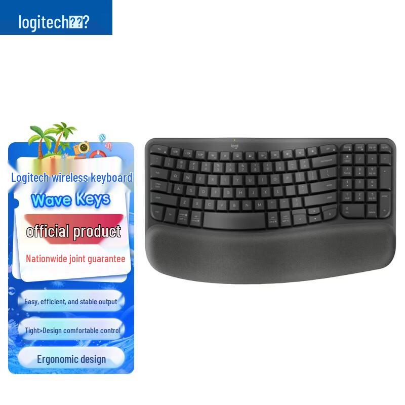

Logitech Wave Keys Ergonomic Wireless Keyboard