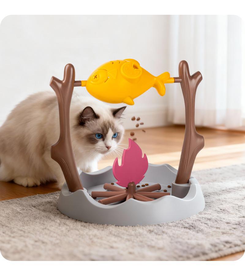 Gamelle interactive pour chat à alimentation lente avec nourriture cachée pour soulager l'ennui