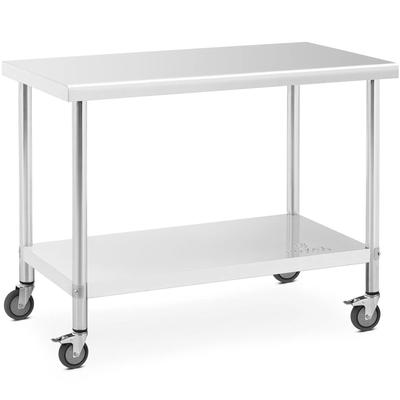 Metal Catering Table On Wheels with a Shelf STEEL 60 X 120 Cm
