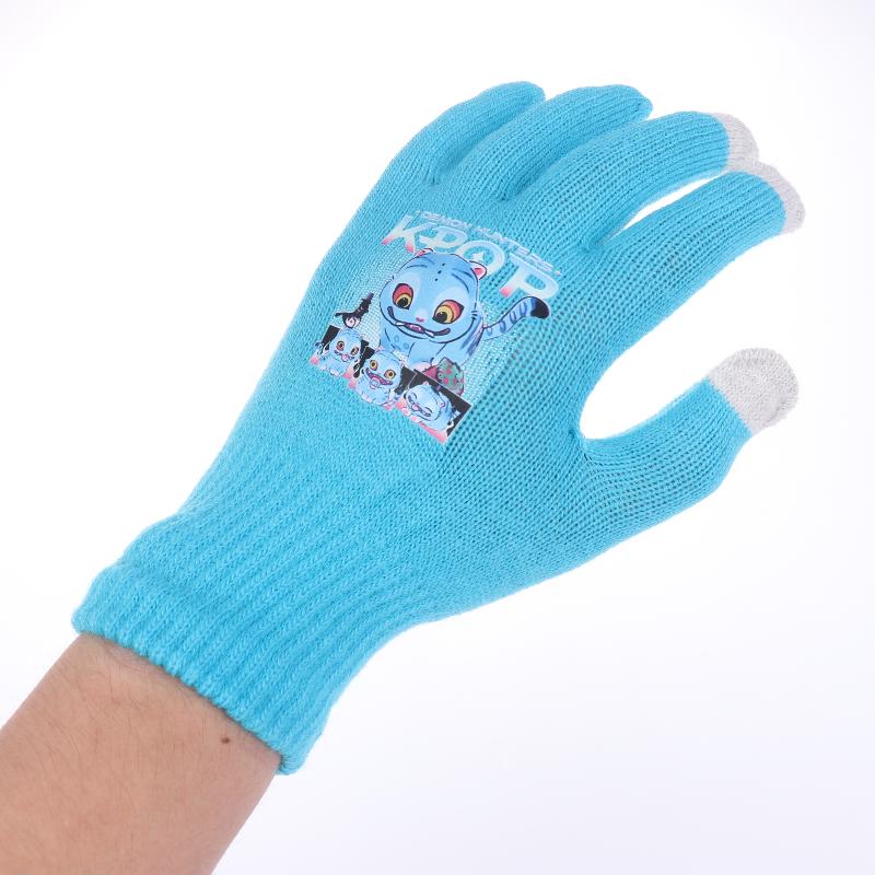 K Pop Demon Hunters Girls Gloves Woman Touch Screen Gloves Lady Winter Warm Cartoon Anime Accessories Cute Gift