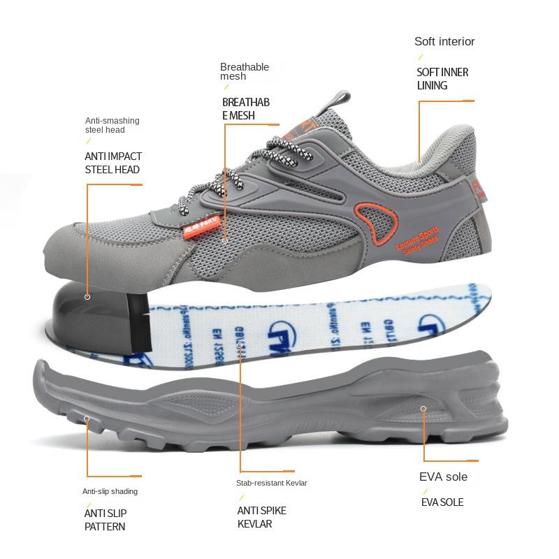 Labor Insurance Shoes Plastic Bag Head Anti-smashing and Anti-piercing Protective Shoes Breathable Insulating Shoes