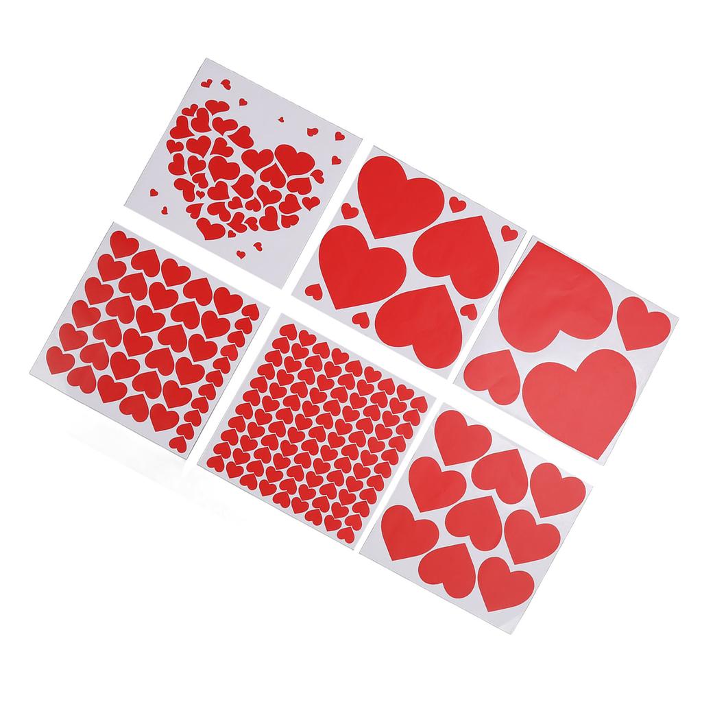 6Pcs Valentine\\\'s Day Love Heat Stickers Self Adhesive  Valentine\\\'s Day Wall Stickers for An
