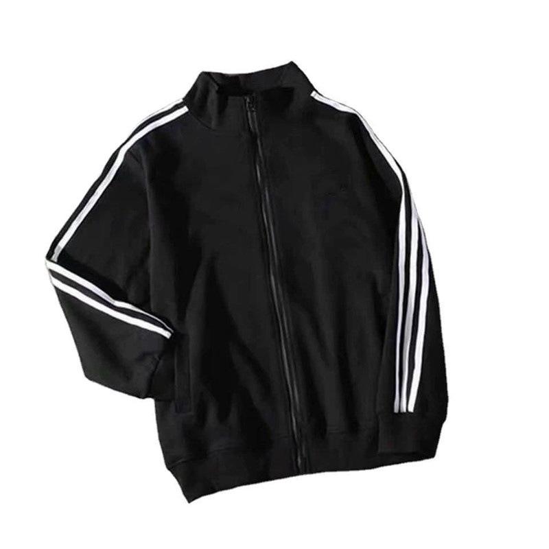 2024 Spring/Summer Korean Style Men's & Women's Black Three Stripes Jacket - Trendy, Loose Fit, Student Baseball Uniform