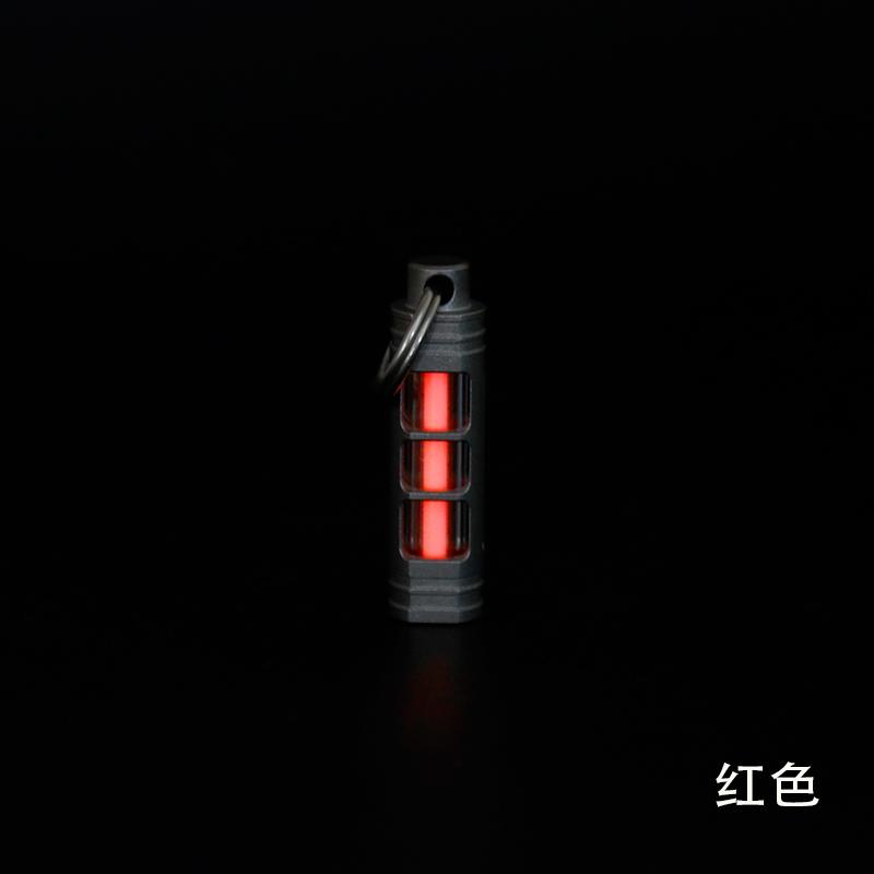 Titanium Alloy Tritium Tube Keychain, Self-luminous Tritium Trachea Necklace Pendant 3.5 * 25mm Tritium Removable