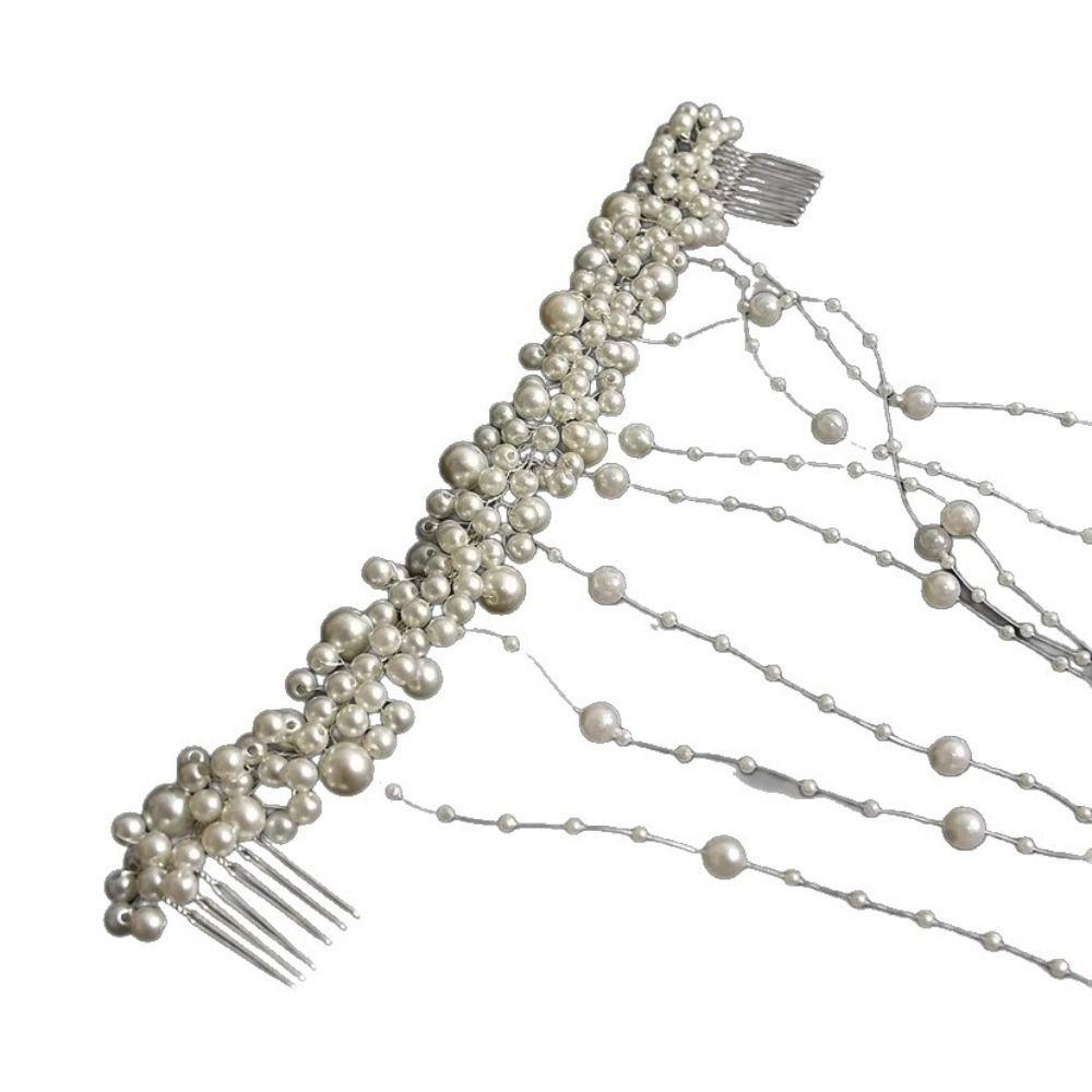 Elegante Guirnalda de Perlas para el Cabello de Novia Exquisito Peine de Perlas para el Cabello Diadema para Novia Accesorios de Fotografía