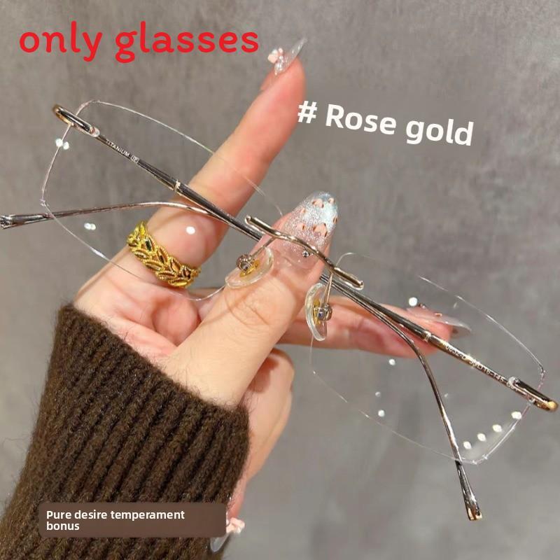 

Modern Square Blue Light Blocking Glasses For Adults With Resin Lenses And Metal Frame For Casual Style RoseGold