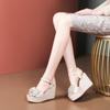 Fashion 2025 New Arrivals Crystal Bowknot Open Toe Platform Sandals Women White Ankle Strap Wedge High Heels Summer Female Shoes