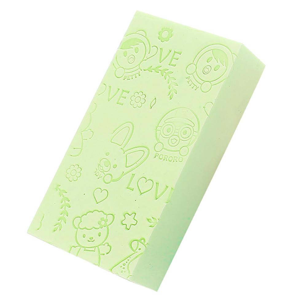 Home Baby Bath Sponge Cartoon Sunflower Shaped Soft Shower Sponge Newborns Multi Purpose Massage Sponge Bathing Supplies Green
