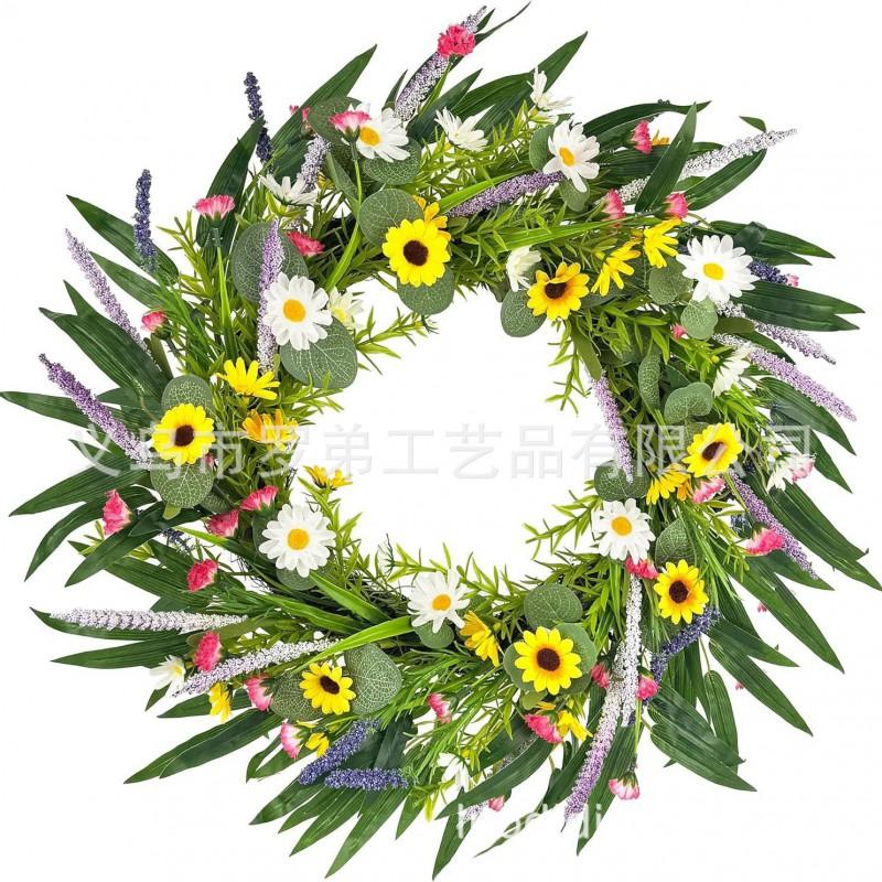 Artificial Flower Wreath Easter Valentines Day Decor Hotel Restaurant Door Hanging Decoration