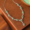 New Chinese Jadeite Yang Green Gourd Collarbone Chain S925 Sterling Silver Non-fading Necklace Women's Retro Senior Design Sense