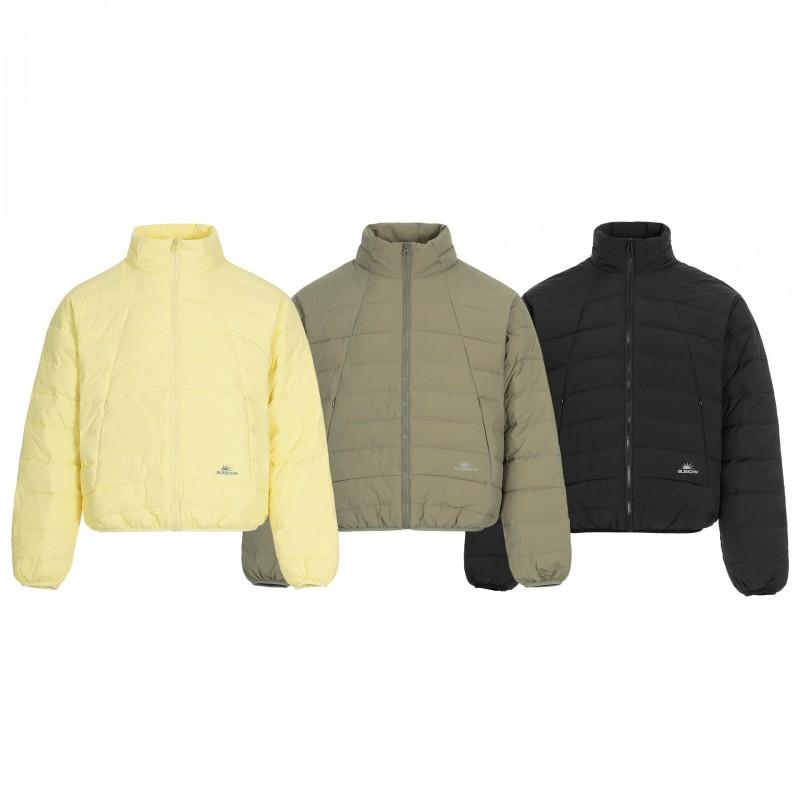 Mens Lightweight Short Down Jacket With Stand Collar 76-80% White Duck 550 Fill Power Windproof Warm Outerwear Winter