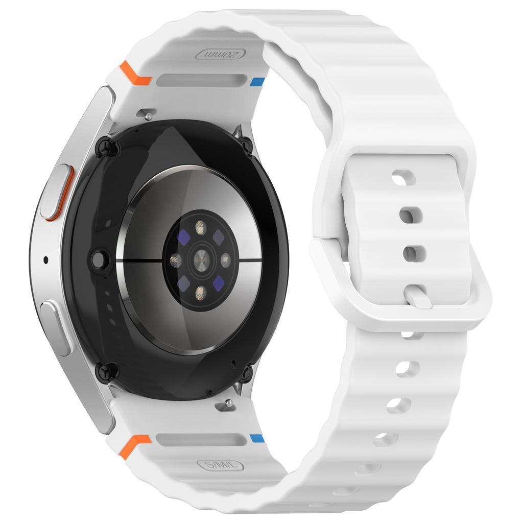 For Samsung Galaxy Watch FE/Watch7 40mm 44mm Silicone Wave Texture Watch Band Replacement Straps