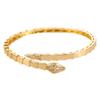 Double Head & Tail Diamond Snake Bone Bangle: Stylish Open Design, Fashion Trend