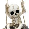 Halloween Resin Skeleton Swing Ornament Skeleton on A Tire Swinging Decoration for Car Rearview Mirror Garden Yard Tree Decor