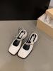 Black high heels bag head sandals women's shoes spring thick heel Mary Jane single shoes