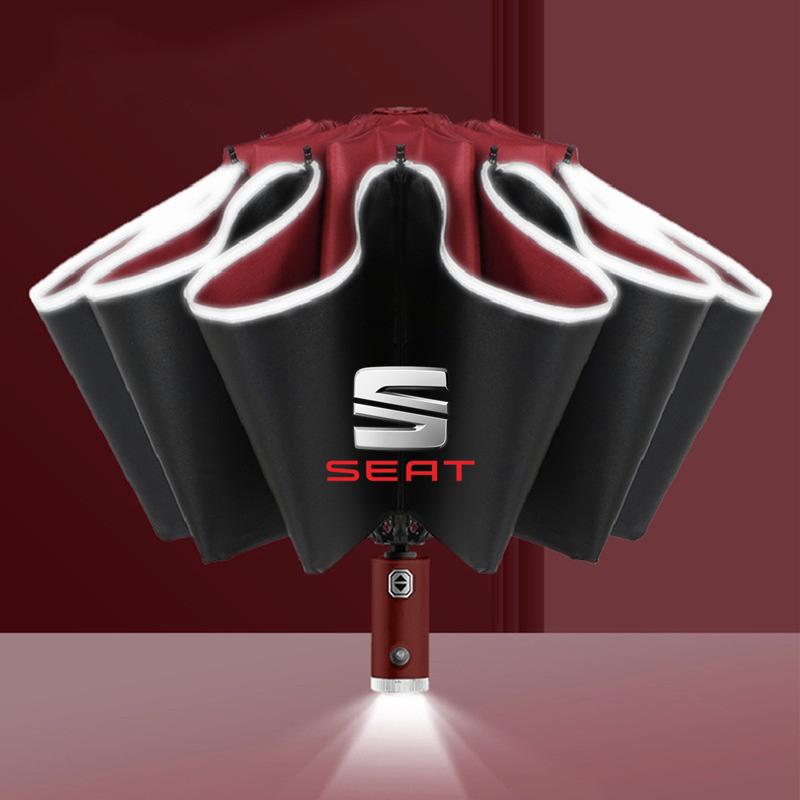Car Led Umbrella Automatic Folding Windproof Sunshade Umbrella For Seat Leon Ibiza Alhambra Exeo Altea Arona Mii Car Accessories ik,098