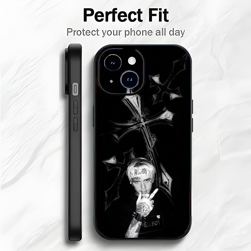 Custodia per Telefono Emo Triste Cantante Americano L-Lil Peep Custodia per Telefono Tendenza Imballaggio Morbido Leggera Per iPhone17 16 15 14 ProMax