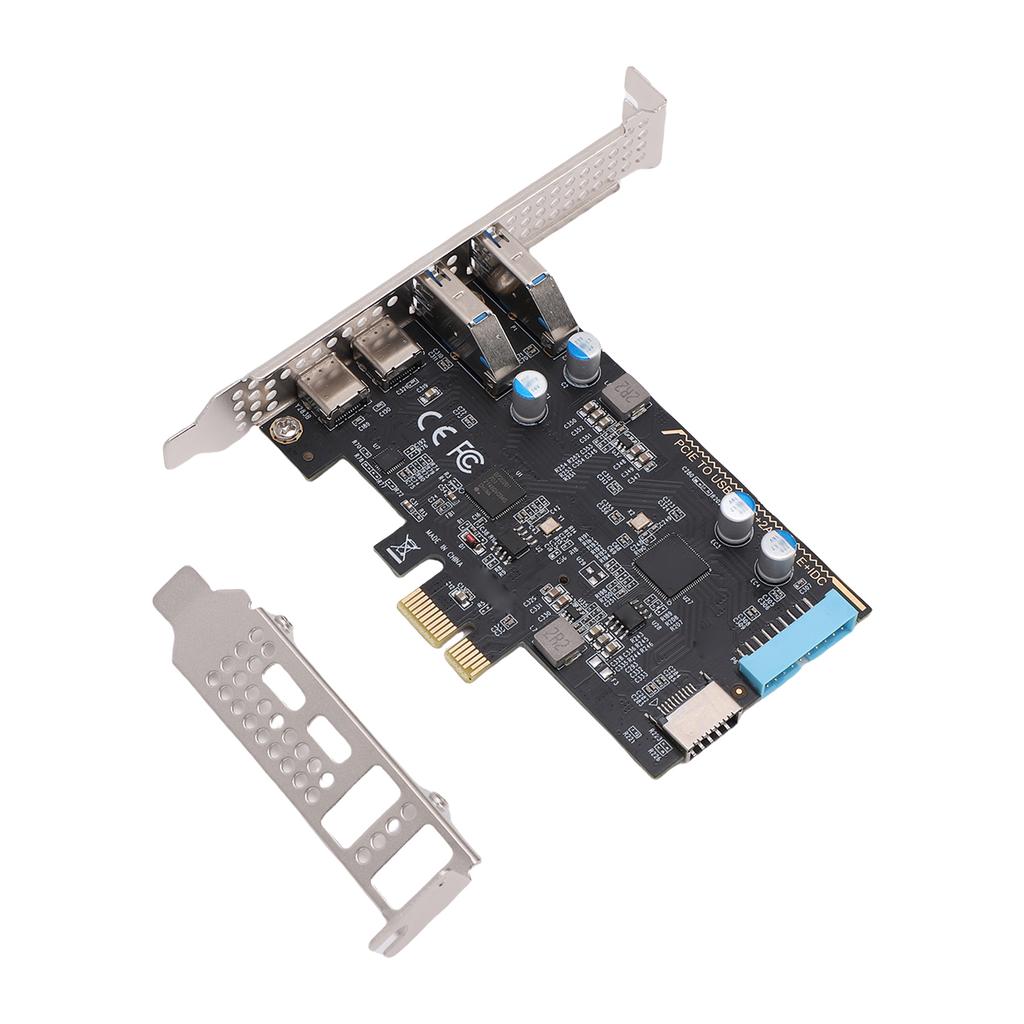 PCIE to USB 3.2 Gen 1 Card 10Gbps Bandwidth 4 USB PCIe Expansion Adapter Card for Desktop PC