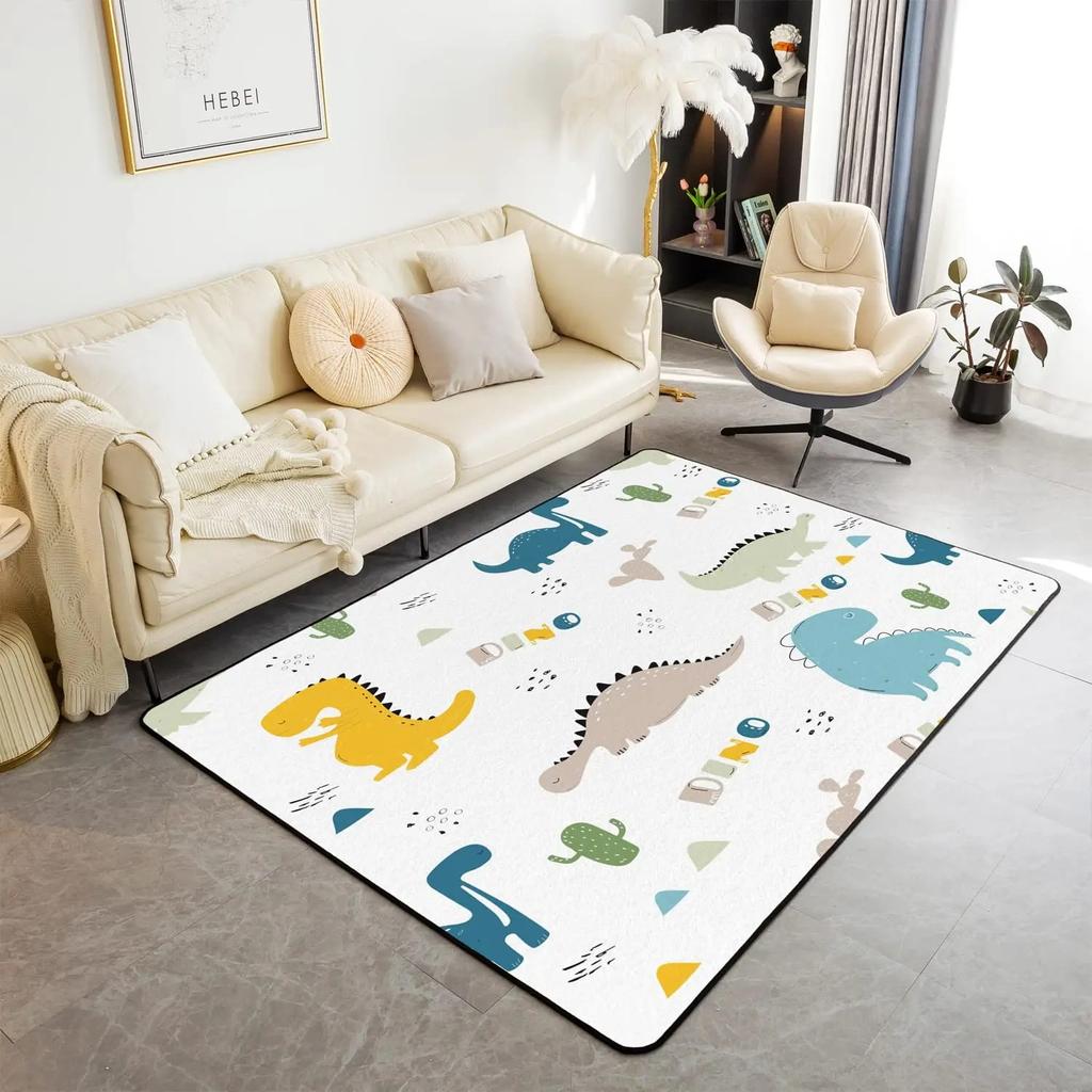 Cartoon dinosaur carpet children's room bedside soft non-slip floor mat game crawling floor mat home decoration carpet door mat