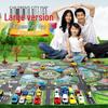 Children's City Traffic Play Mat with Small Alloy Cars - 130x100