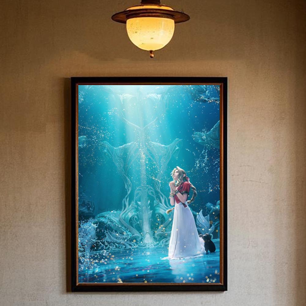 Video Games Final F-Fantasy Poster HD Art Sticky Wall Waterproof Home Living Room Bedroom Bar Aesthetic Decoration