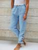 2024 Women's Cotton Linen Pants Summer Loose Trousers Female Vintage Ankle-Length Wide Leg Trousers Fashion Office Ladies Bottom