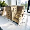 Golden Bear Hamsterversteck aus Holz – Dreireihige Tintenfischkäfig-Villa