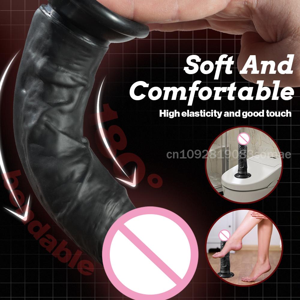 Realistic Dildo for Women Silicone Beginner G-spot Anal Stimulation Dildo with Strong Suction Cup for Adult Sex Toy Masturbator