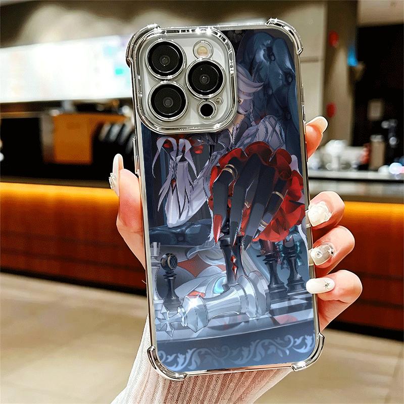 

Genshin Impact Arlecchino Plating Phone Case For Iphone 16 17 Pro Max Air 16E 14 15 Plus 12 13 Mini Anti-Fall Airabag Cover iPhone 15 Pro Max