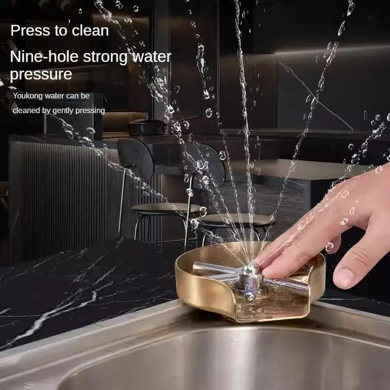 High Pressure Cup Washer Stainless Steel Bar Counter Pitcher Rinser Coffee And Milk Tea Shop Cup Washer Kitchen Sink Accessories