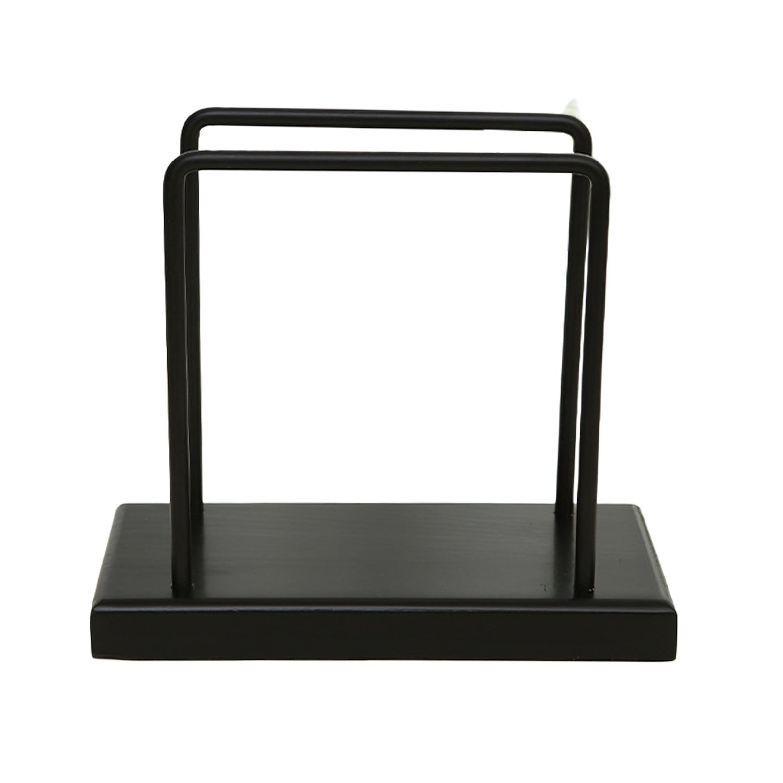

Napkin Holder Metal for Dining Table Wooden Base Tissue Dispenser Stand for Dining Room Cafe Countertop Restaurant Decoration чёрный