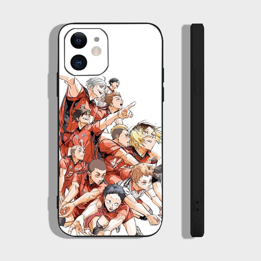 Anime H-Haikyuu Nekoma Phone Case For IPhone 17 Air 16 15 14 13 Pro Max 11 12 Black Silicone Cover