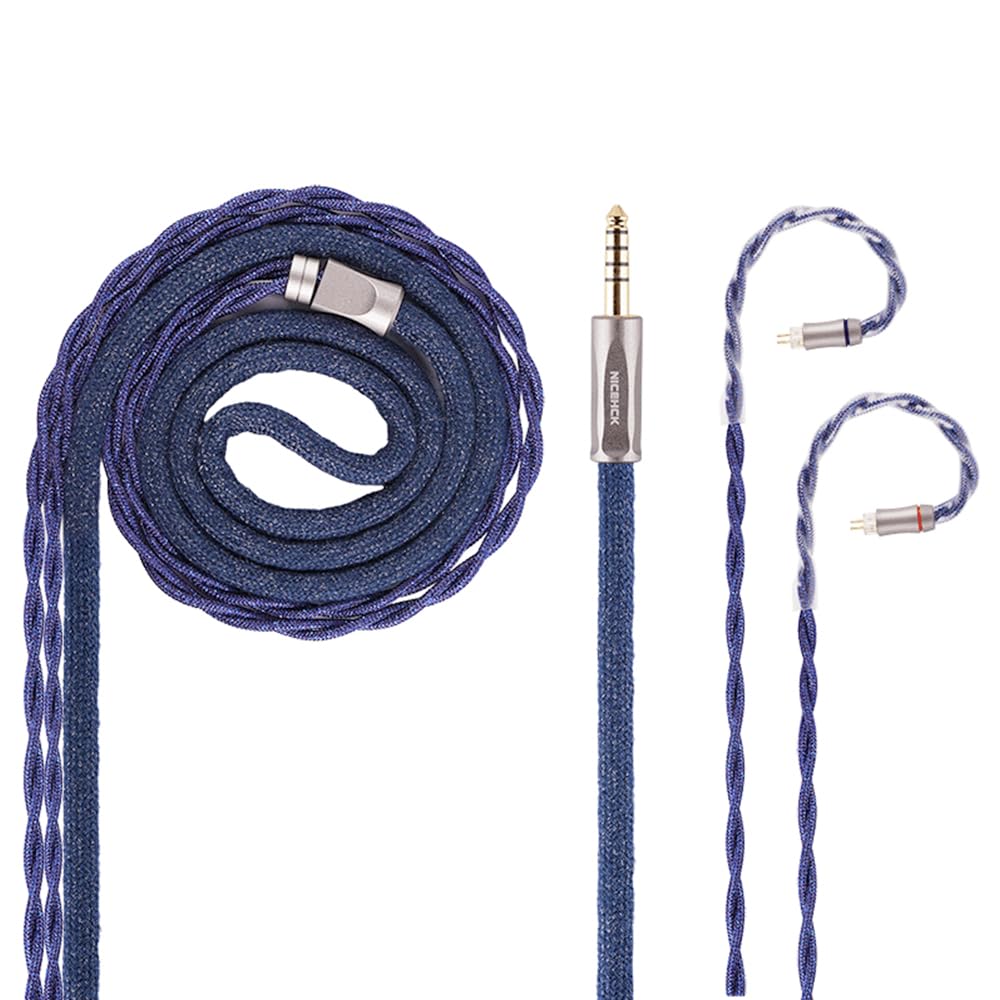 

NICEHCK DearOrpheus Earphone Upgrade Platinum Copper 2Pin to Blue Glitter Yarn Same Series as Replacement Cable for HiFi DIY to Cable, Cable, Alloy,